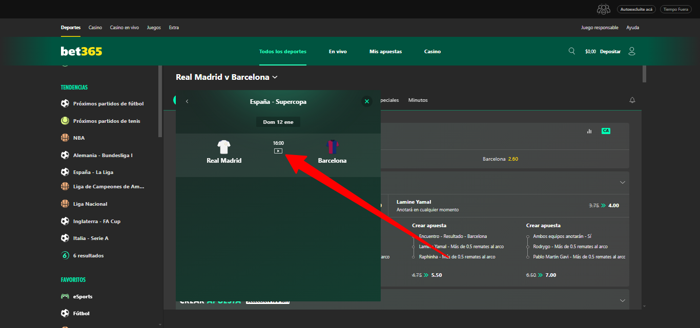 Streaming en vivo para la Supercopa de España en bet365 Streaming en vivo para la Supercopa de España en bet365