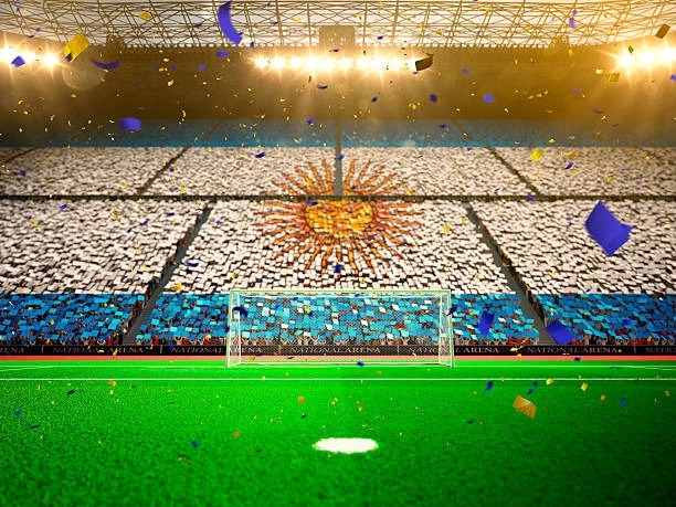 Estadio futbol bandera Argentina