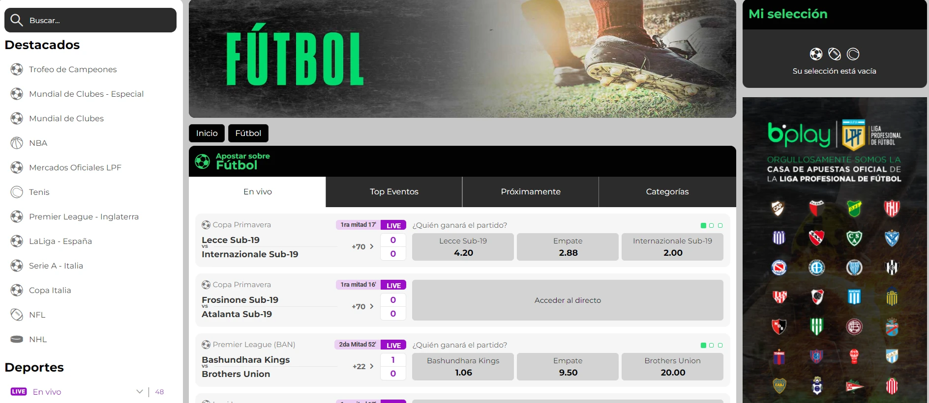 Bplay apuestas argentinas