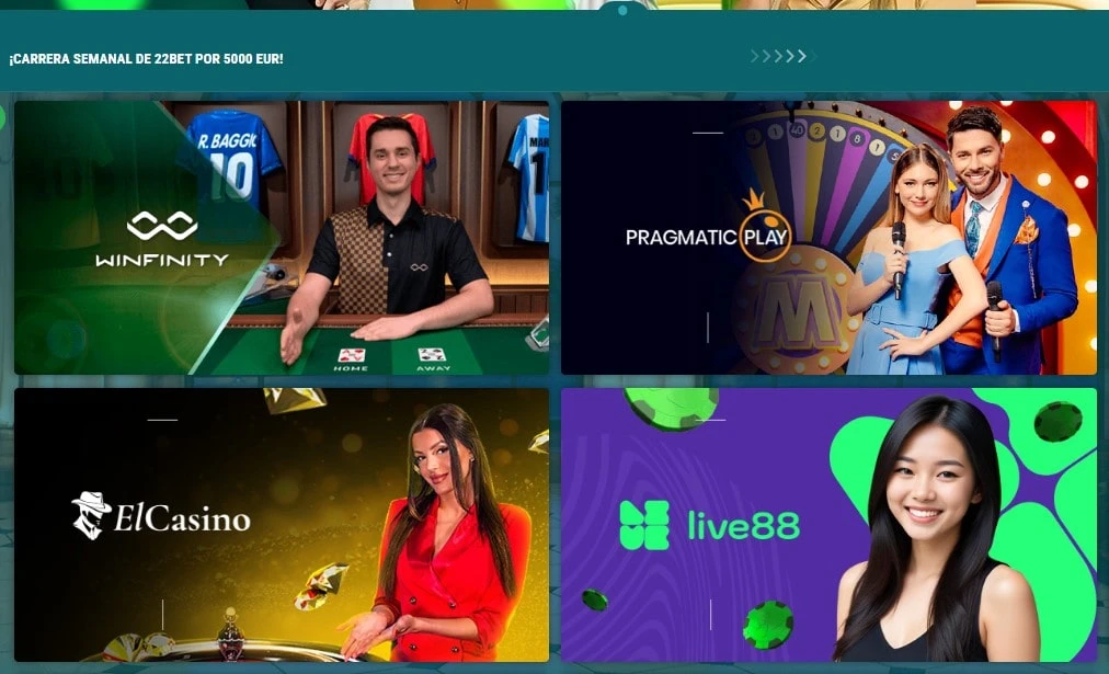 casino en directo en 22bet