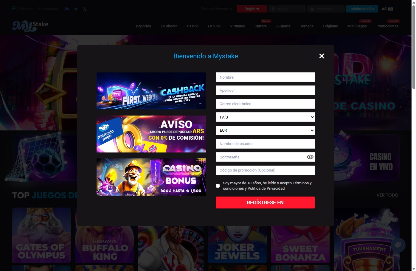 Cómo registrarse en MyStake