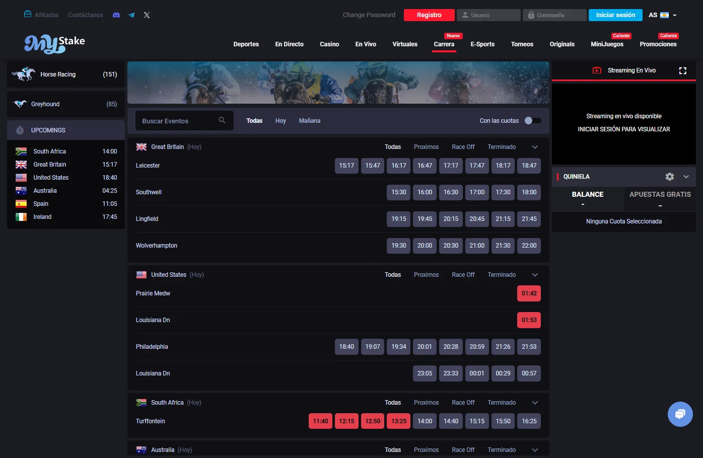 Cuotas en MyStake